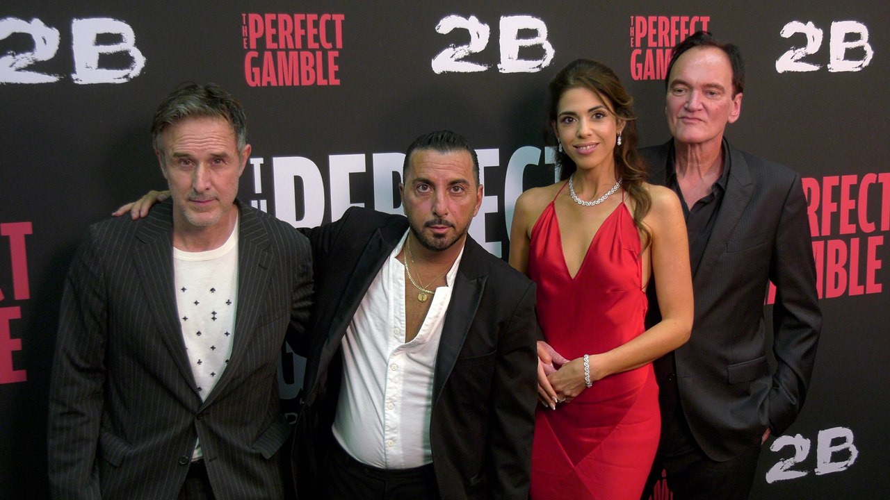 David Arquette, Danny A. Abeckaser, Daniella Pick, and Quentin Tarantino attend "The Perfect Gamble" Premiere