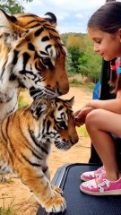 🐯 You Won’t Believe What Happens When This Brave Little Girl Meets a Baby Tiger! 😱💖