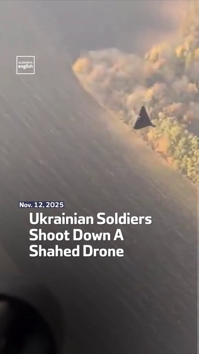 Ukrainian Soldiers Shoot Down A Shahed Drone