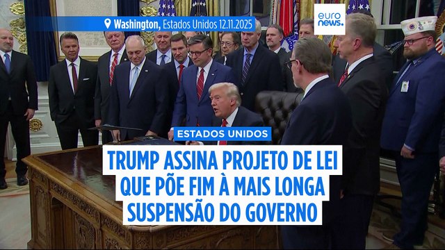 Trump assina projeto de lei que coloca fim à paralisação mais longa da história dos EUA