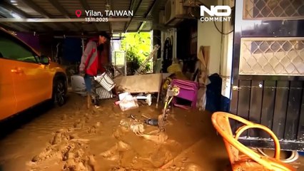 Footage shows the extent of devastation left by Fung-wong in Taiwan