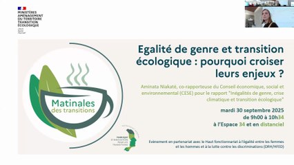 Matinale des transitions (30/09/2025) : Egalité de genre et transition écologique, pourquoi croiser leurs enjeux ?