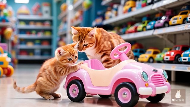 Mama Cat Trims Fur on the Farm and Makes Tiger Hat For Kittens At Home🐾🎩🐯_4