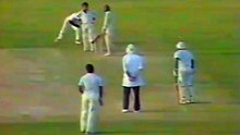 Saadat Ali Bowling Action vs Sri Lanka 1st Match, Sharjah, April 06, 1984, Rothmans Asia Cup