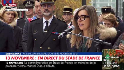 13 Novembre - Regardez l’hommage émouvant ce matin de la fille de Manuel Dias, tué au Stade de France: "Nous n’oublierons jamais" - VIDEO