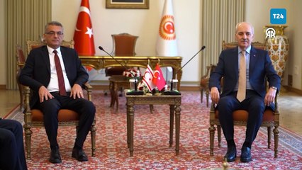 TBMM Başkanı Kurtulmuş, KKTC Cumhurbaşkanı Erhürman ile görüştü