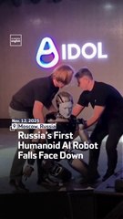Russia’s First Humanoid AI Robot Falls Face Down