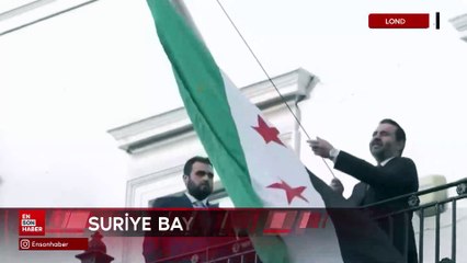 Suriye bayrağı, Londra'da göndere çekildi
