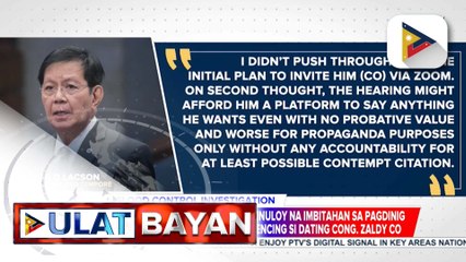 Senate President Pro Tempore Panfilo Lacson, hindi na itinuloy ang imbitasyon kay Zaldy Co sa pagdinig sa pamamagitan ng video conferencing | ulat ni Daniel Manalastas