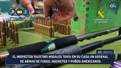 El inspector Faustino Nogales tenía en su casa un arsenal de armas de fuego, machetes y puños americanos
