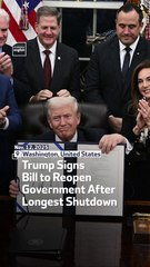 Trump Signs Bill to Reopen Government After Longest Shutdown