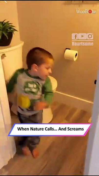 Kid Lifts Toilet Seat and Instantly Screams—Hilarious Prank Reaction|| Heartsome 💖