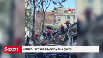 Kontrollü yıkım sırasında bina çöktü; ekiplerin tedbir amaçlı enkazdaki aramaları sürüyor