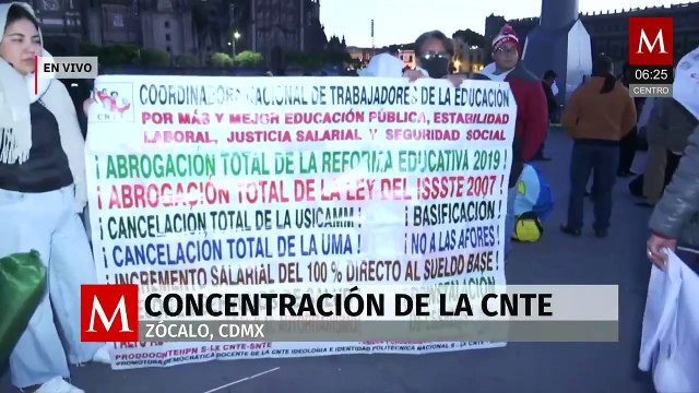 Maestros de la CNTE llegan al Zócalo de la CdMx paro nacional