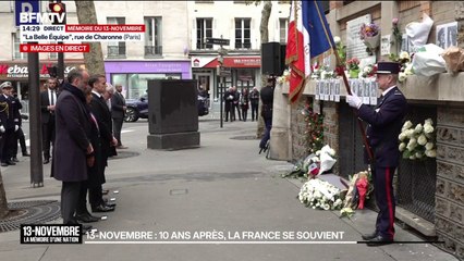 13-Novembre: l'hommage aux victimes de l'attaque à La Belle Équipe où 21 personnes ont été tuées