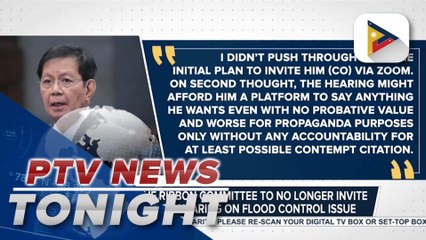 Senate Blue Ribbon Committee to no longer invite ex-Rep. Co to the flood control hearing via videocall conferencing