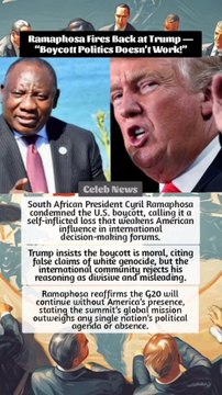 Ramaphosa Fires Back at Trump — “Boycott Politics Doesn’t Work!” #news #trump #G20