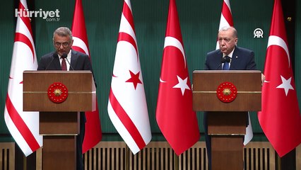 Cumhurbaşkanı Erdoğan ve KKTC Cumhurbaşkanı Tufan Erhürman'dan ortak basın toplantısı