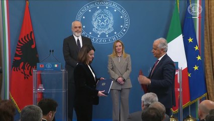 Roma  - Vertice Intergovernativo Italia-Albania, scambio di accordi e dichiarazioni alla stampa (13.11.25)