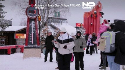 First snowfall brings excitement to Santa Claus Village in Lapland