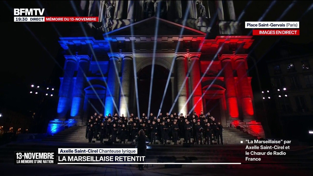 13-Novembre: Axelle Saint-Cirel, chanteuse lyrique, et le Chœur de Radio France, chantent "La Marseillaise"