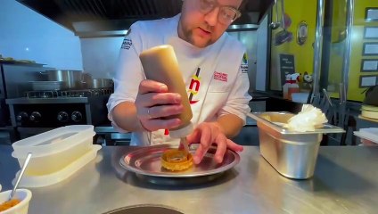 Elaboración del pincho ganador del concurso nacional de Valladolid.