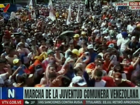 Juventud venezolana marcha en respaldo a la Revolución Bolivariana