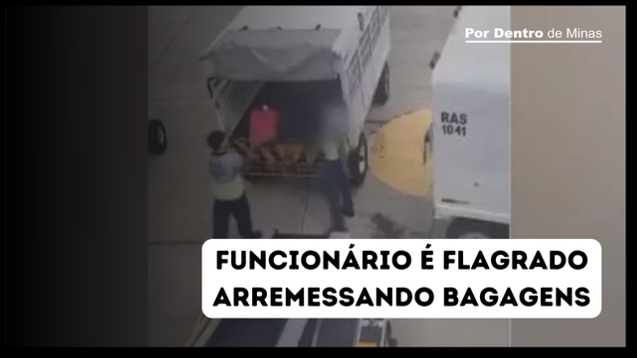Funcionário é flagrado arremessando bagagens no Aeroporto de BH
