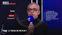 FORUM BFMTV - "Quand on souhaite augmenter [les salaires] de 100 euros, ça nous coûte 180 euros", dit Farid, enseignant