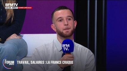 FORUM BFM- Noa, étudiant en alternance, explique être dans le rouge “à partir du 15”