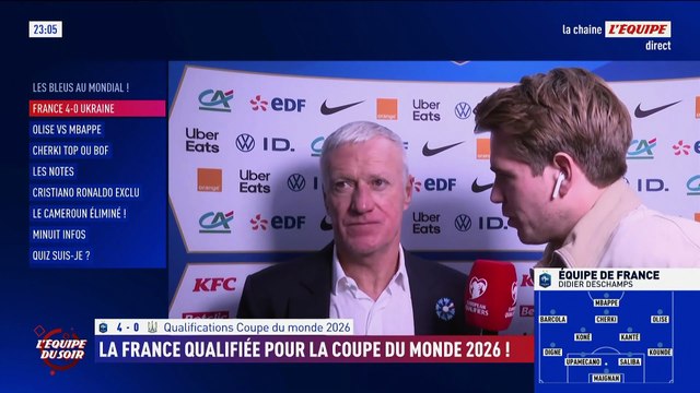 Didier Deschamps : « Ekitike et Akliouche ont eu des entrées très dynamiques » - Foot - Qualif. Coupe du monde