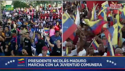 Presidente Nicolás Maduro marchó junto a la juventud comunera
