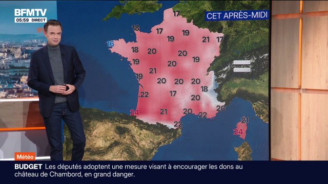 De la pluie dans l'Est et du soleil sur le reste de la France, avec des températures comprises entre 16°C et 24°C... La météo de ce vendredi 14 novembre