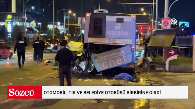 Otomobil, TIR ve belediye otobüsü birbirine girdi: 2 ölü, 3 yaralı