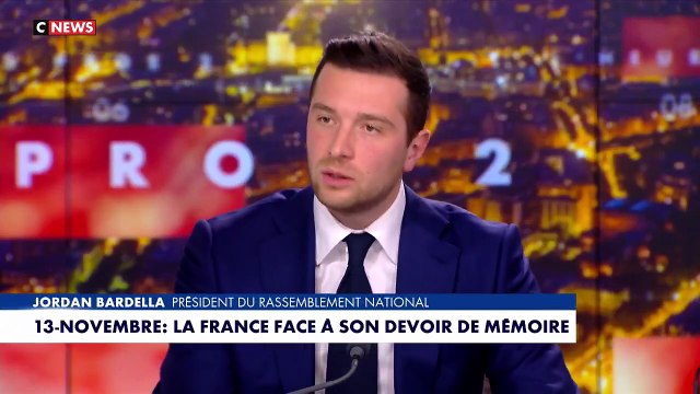 La colère froide de Jordan Bardella, hier soir sur CNews, qui révèle que le Rassemblement National n’a pas été invité aux cérémonies d’hier pour rendre hommage aux victimes des attentats islamistes du 13 novembre 2015