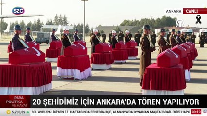 Düşen askeri uçakta şehit olan 20 askere veda töreni