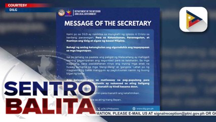 DILG, nagbabala vs. mga magtatangkang manggulo sa rally ng INC; DOJ, handa sakaling may arestuhin at kakasuhan dahil sa panggugulo | ulat ni Louisa Erispe