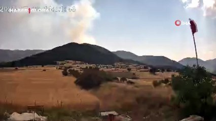 Çankırı-Kastamonu sınırındaki orman yangınının çıkış anı böyle görüntülendi