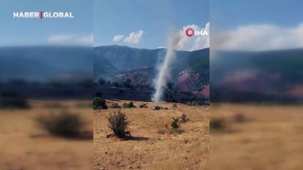 Tunceli’de yangında çıkan hortum böyle görüntülendi