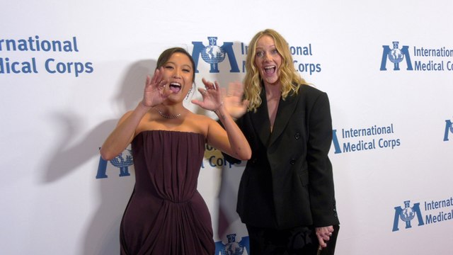 Ashley Park and Judy Greer attend the 2025 International Medical Corps Annual Awards red carpet