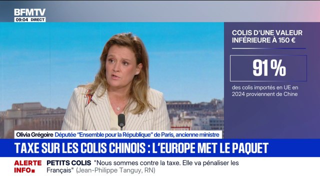 Colis chinois: Olivia Grégoire, députée Ensemble pour la République , veut une taxe de 25 euros par colis