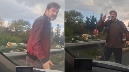 Ümraniye'de trafik tartışmasında aracın camını yumrukladı