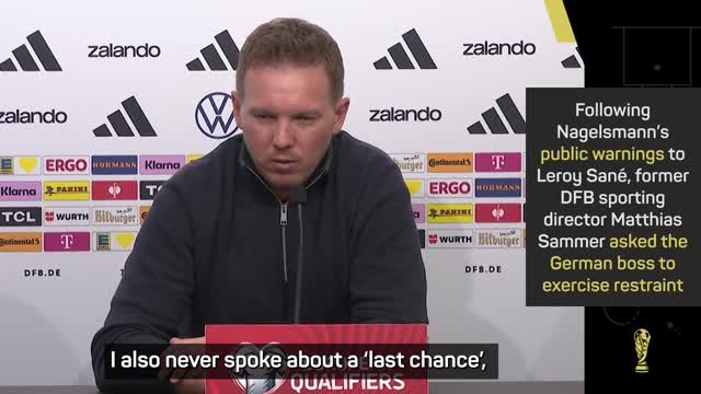 Sane doesn't have countless chances left - Nagelsmann