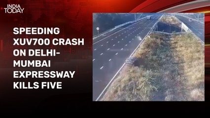 Video: Speeding car crashes, plunges into gorge on Delhi-Mumbai expressway
