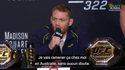 UFC 322 - Della Maddalena : "Je vais ramener cette ceinture chez moi en Australie"