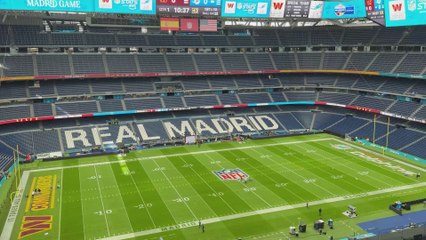 Epic Bernabéu setup for Dolphins vs. Commanders NFL clash!