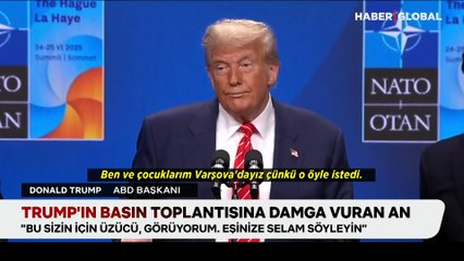 Trump'ın basın toplantısına damga vuran an