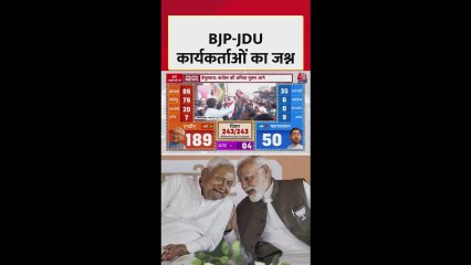बिहार चुनाव: JDU-BJP वर्कर्स ने मनाया जश्न
