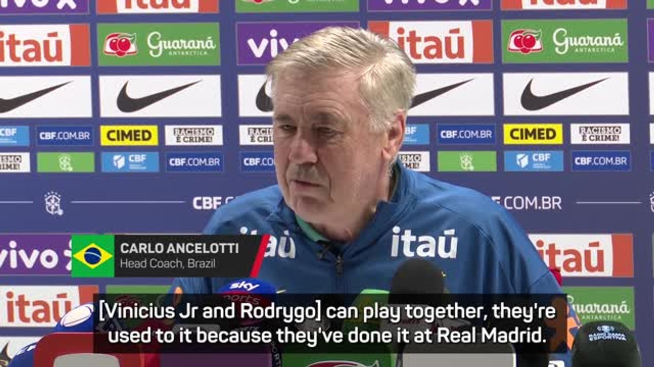 Ancelotti adamant Vinicius Jr & Rodrygo can co-exist for Brazil