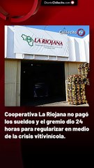 Cooperativa La Riojana no pagó los sueldos y el gremio dio 24 horas para regularizar en medio de la crisis vitivinícola.